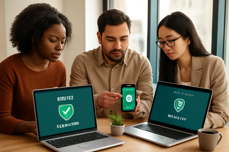 Imagem destacando aplicativos antivírus recomendados para proteção de dados pessoais.