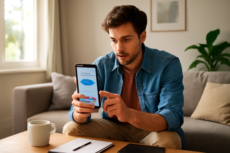 Mulher usando celular para solicitar cartão de crédito