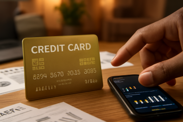 Imagem de um cartão de crédito destacando benefícios financeiros.