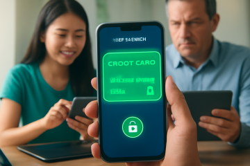 Imagem ilustrativa de um cartão de crédito digital, simbolizando praticidade e segurança nas compras online.