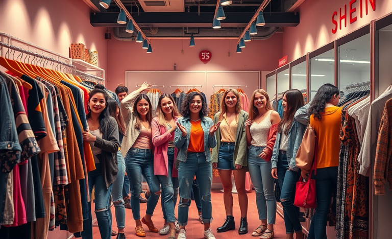 Imagem destacando a área secreta da SHEIN com peças exclusivas e tendências de moda.