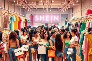 Imagem das novidades da SHEIN com várias roupas e acessórios em destaque.